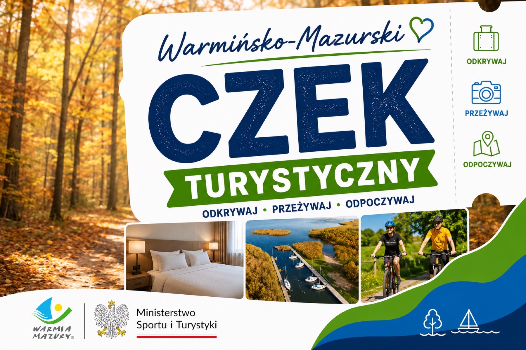 Warmińsko-Mazurski Czek Turystyczny — baner promocyjny