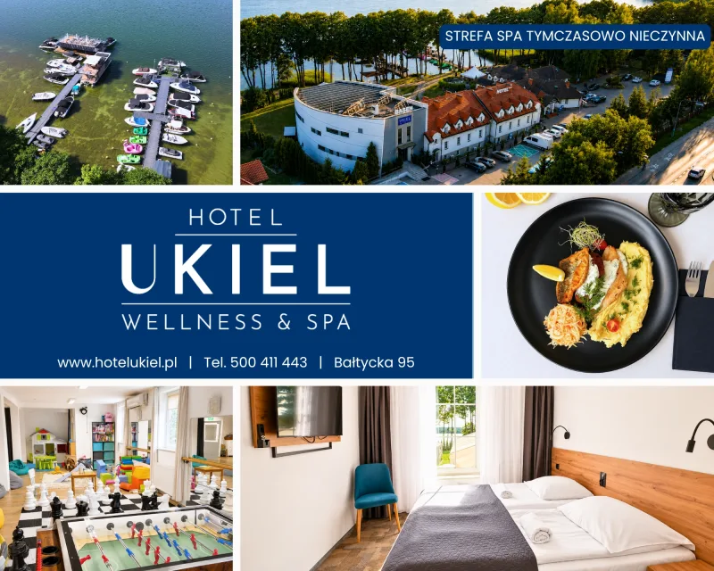 kolaż zdjęć pomieszczeń hotelowych