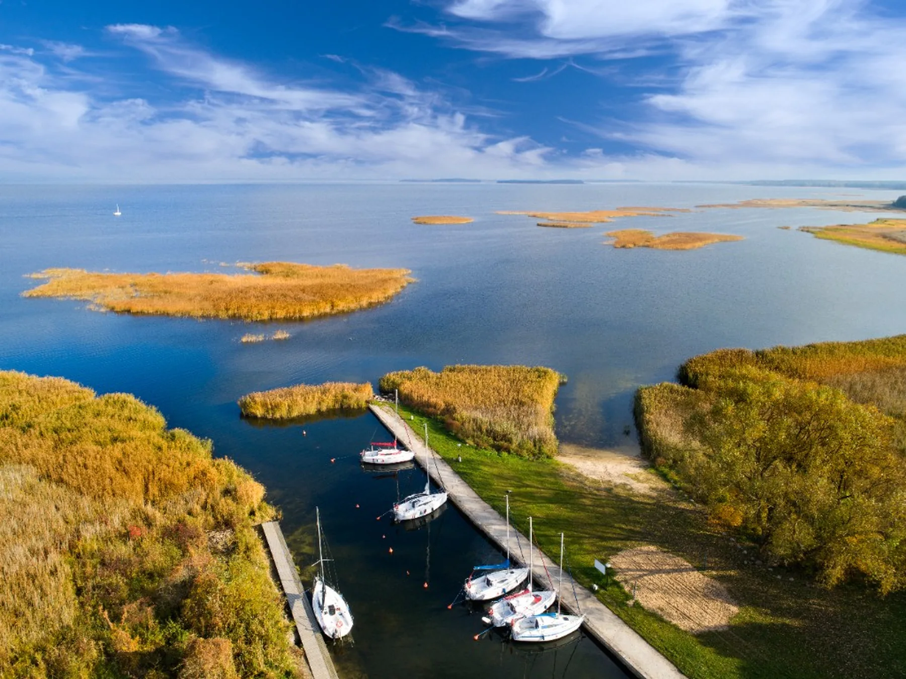 Jezioro Śniardwy — przystań w Popielnie